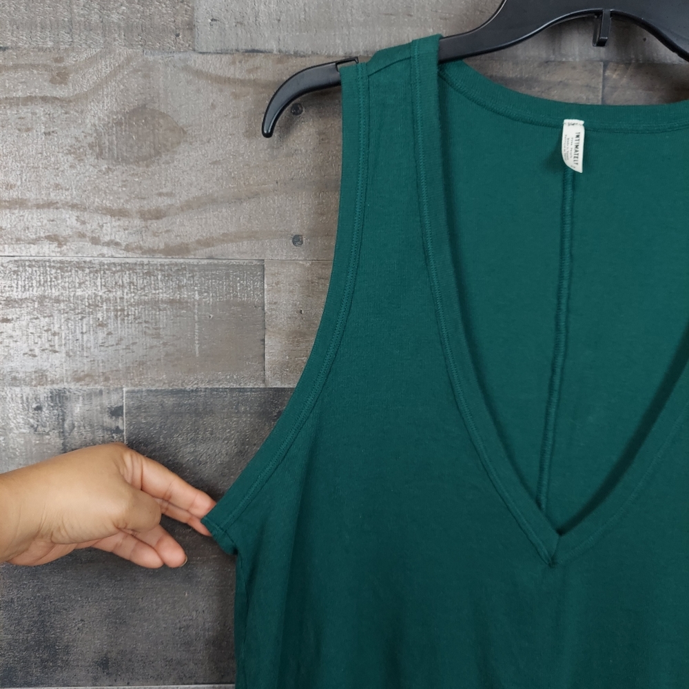 Free People Green Intimately Deep V-Neck Tank Top - Picture 4 of 6